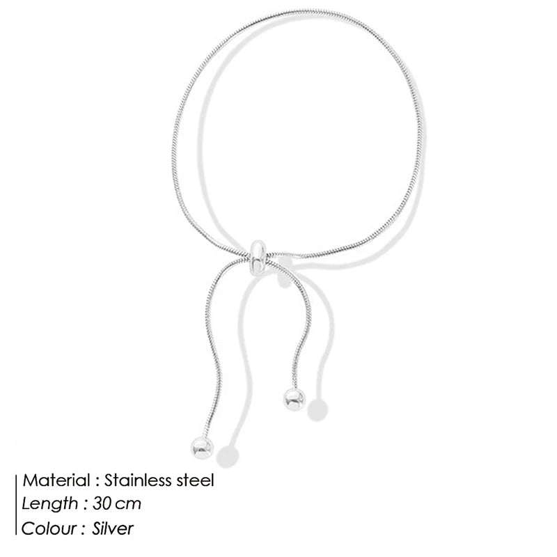 SUNIBI Stainless Steel Snake Chain Anklet for Women Summer Beach Gold Color Anklets Fashion Jewelry Dropshipping Wholesale