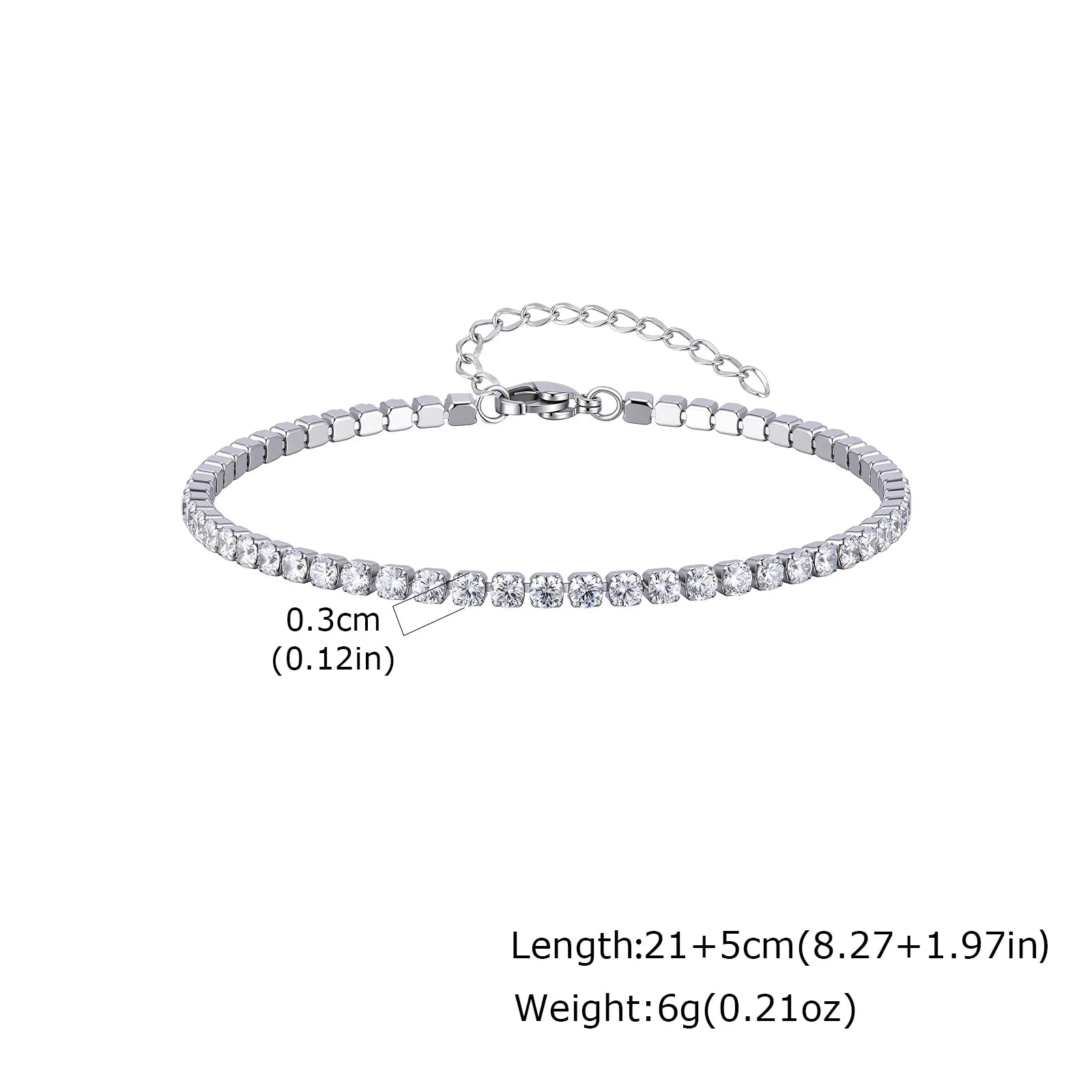 Tennis Anklet 2mm/3mm/4mm, 18K PVD Gold Plated Dainty CZ Foot Chain, Ultra Sparkling Aesthetic Layering Summer Jewelry for Women