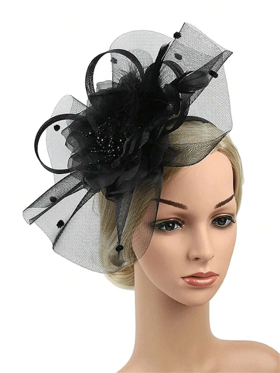 1Pc Fascinators Hats For Women Fancy Tea Party Hats Kentucky Derby Hats Feather Hair Clip For Wedding Party Church Hats