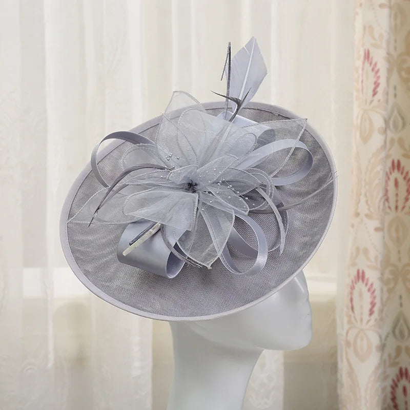Big Derby Fascinators For Women Elegant  Wedding Chapéu Fascinator de casamento Pillbox Cap Ladies Millinery Church Hats Ladies