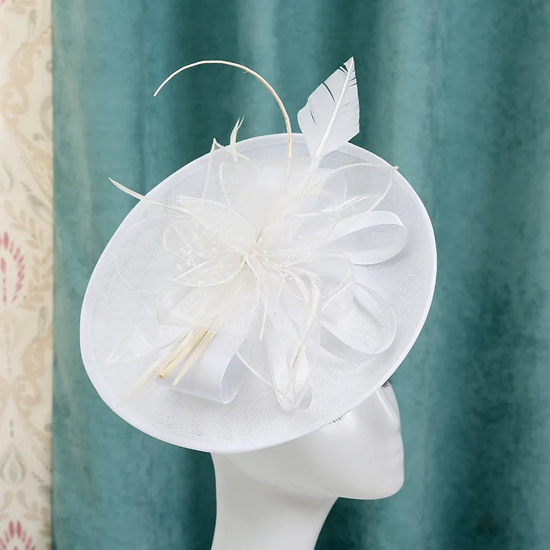 Big Derby Fascinators For Women Elegant  Wedding Chapéu Fascinator de casamento Pillbox Cap Ladies Millinery Church Hats Ladies