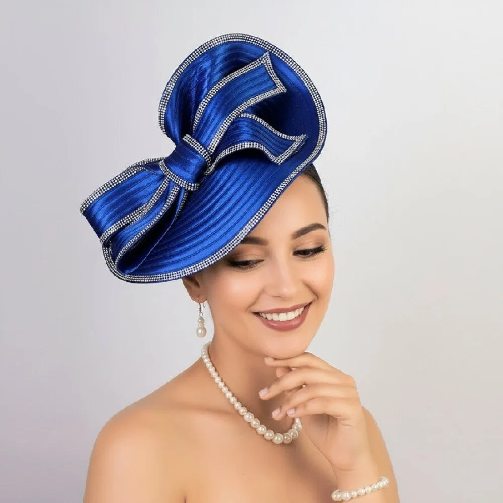 Retro Exquisite Vintage Fascinator Hat Elegant Sweet Bride Headdress Bowknot Hair Band Formal Hat Masquerade Hair Band Wedding