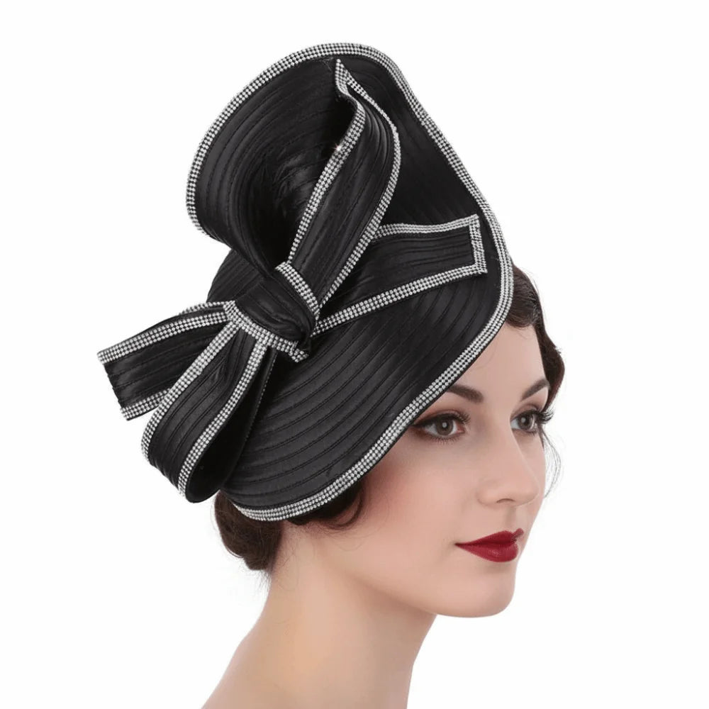 Retro Exquisite Vintage Fascinator Hat Elegant Sweet Bride Headdress Bowknot Hair Band Formal Hat Masquerade Hair Band Wedding