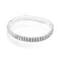 Fashion Rhinestone Tennis Anklet For Women Multi-layer Crystal Elastic Chain On Leg Female Summer Beach Ankle Bracelet Jewelry
