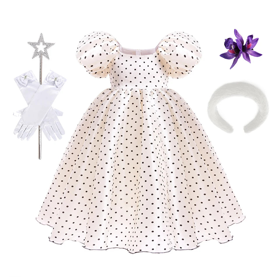Girls Polka Dot Princess Dress Kids Birthday Gift Carnival Formal Elegant Gown Holiday Party Fantasy Outfit Children Fancy Frock