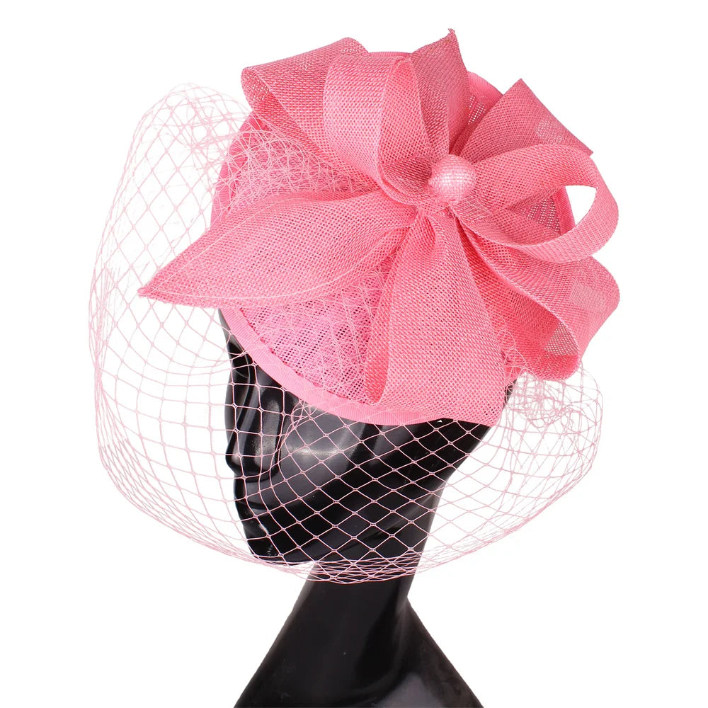 Bride Mesh Wedding Fascinator Hat Elegant Women Fashion Headpiece Flower Nice Occasion Headwear Hairpin Ladies Party Millinery