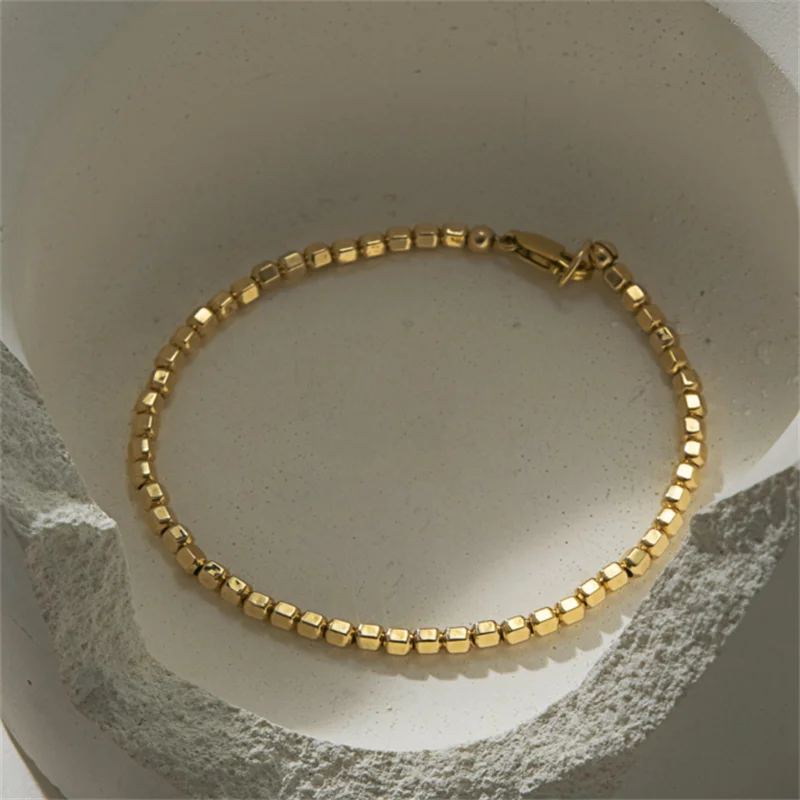 14K Gold Filled Bead Bracelet Handmade Tarnish Resistant Jewelry Boho Bracelets Anklets for Women Bridesmaid Gift Gold Bracelet