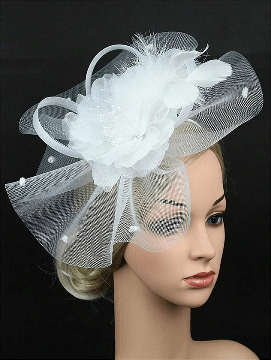 1Pc Fascinators Hats For Women Fancy Tea Party Hats Kentucky Derby Hats Feather Hair Clip For Wedding Party Church Hats