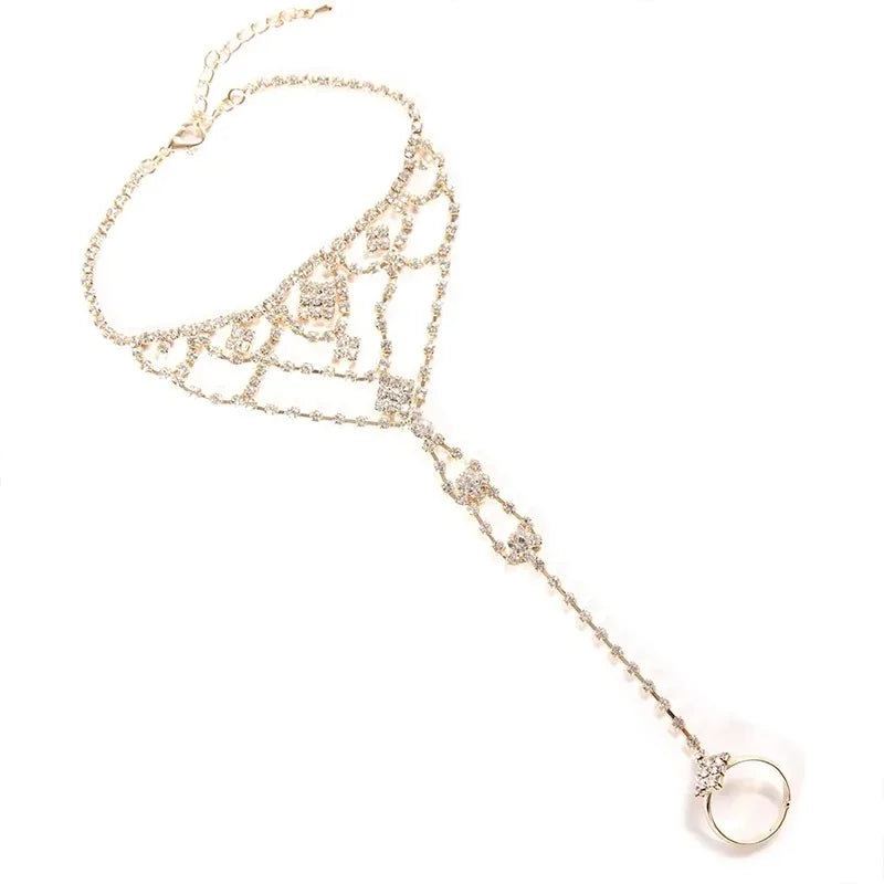 1PC Rhinestone Toe Chain Ankle Jewelry for Women Beach Ankle Jewelry for Girls