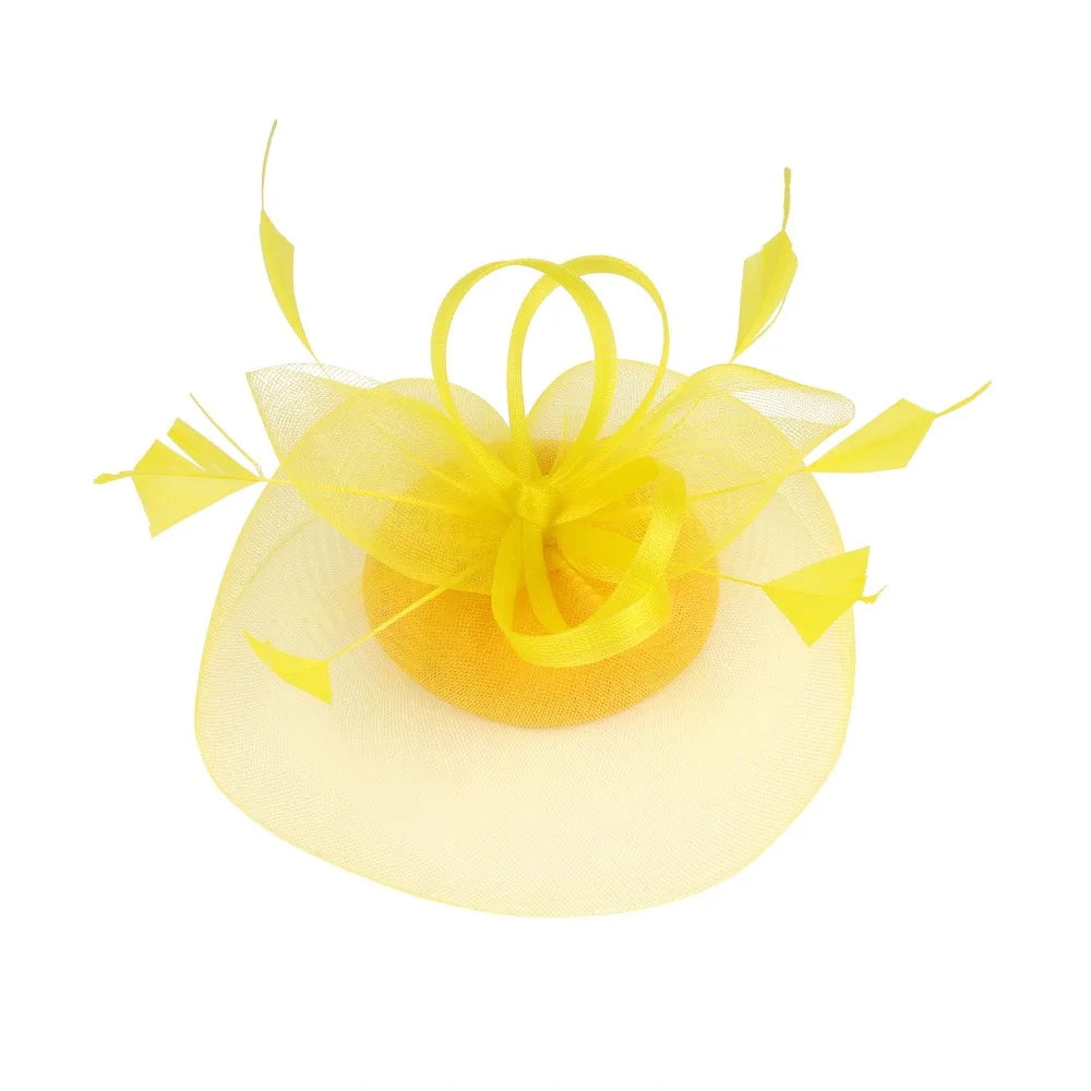 Fashion Feathers Mesh Fascinator Hat Exquisite Sweet Veil Hat Headwear Elegant Hair Hoop Hairbands Dance Show