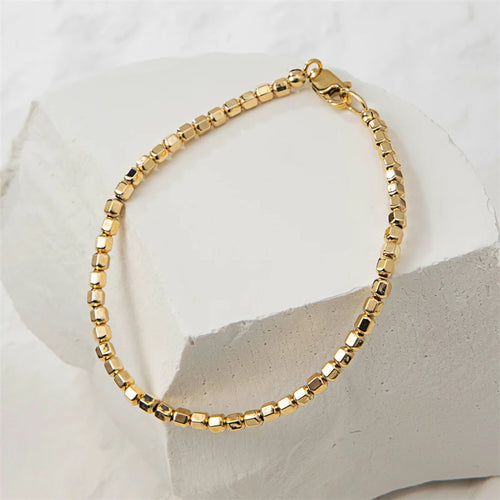 14K Gold Filled Bead Bracelet Handmade Tarnish Resistant Jewelry Boho Bracelets Anklets for Women Bridesmaid Gift Gold Bracelet