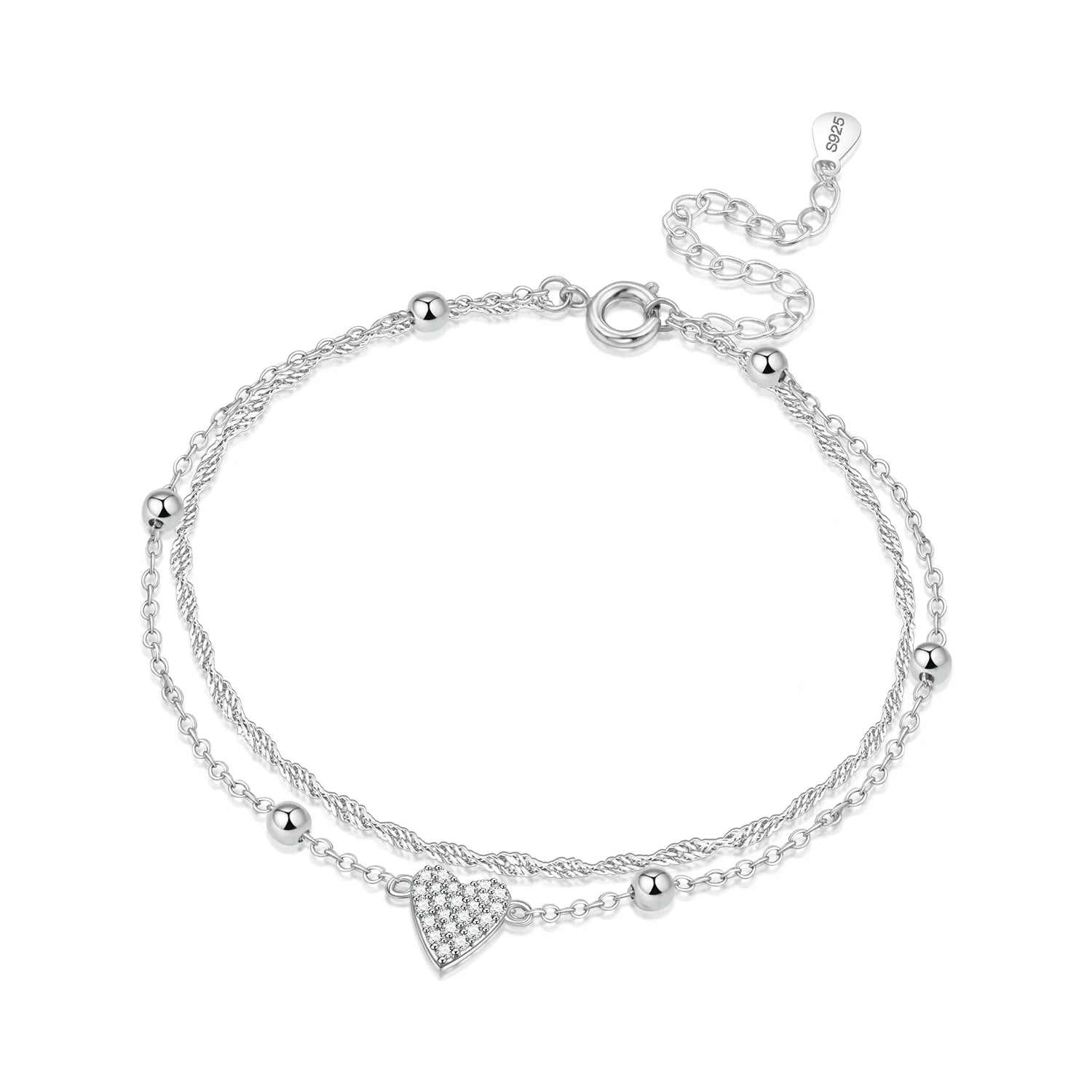 Orstarry S925 Sterling Silver Summer Double Star Shaped Chain Anklets Women Lady Ankle Bracelet Prom Foot Party Jewelry Gifts