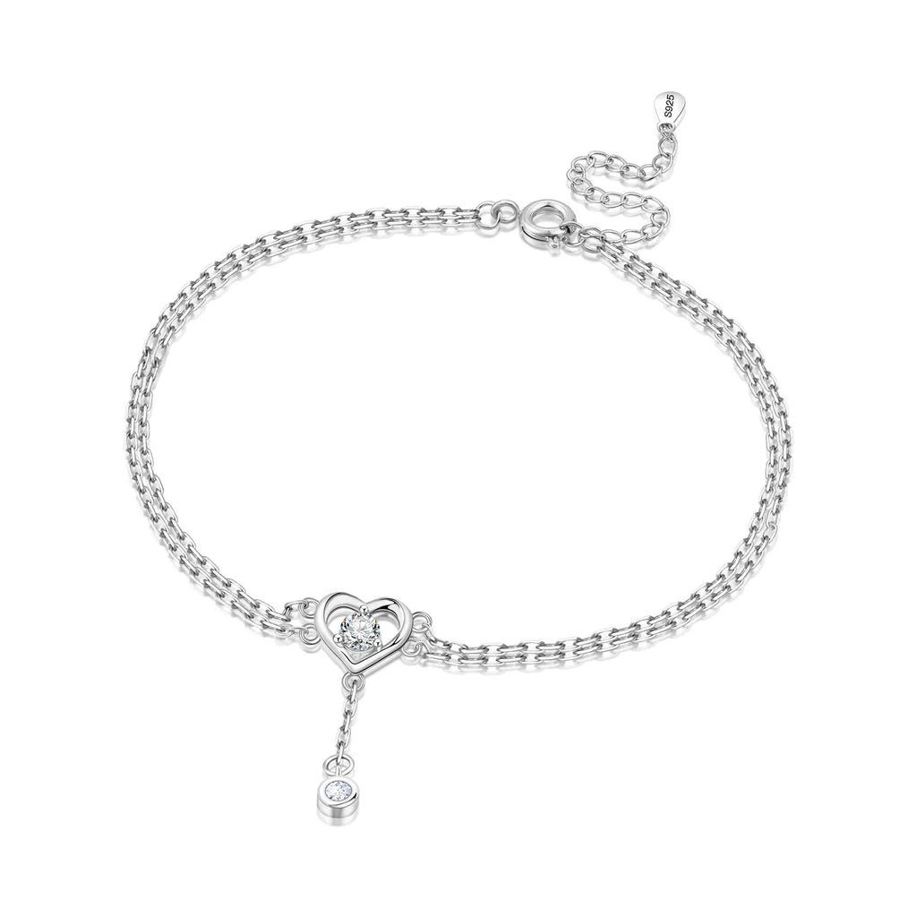 Orstarry S925 Sterling Silver Summer Double Star Shaped Chain Anklets Women Lady Ankle Bracelet Prom Foot Party Jewelry Gifts