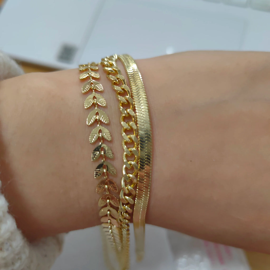 Layered Stainless Steel Anklet Seed Beads Butterfly Leaf Heart Summer Beach Foot Chain Niche Versatile Jewelry for Women Gift