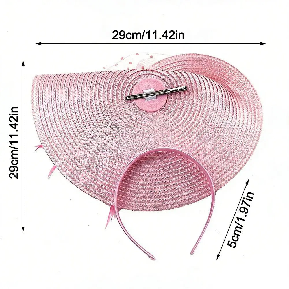 New Mesh Ribbons Fascinator Caps Flower Feather Elegant Hair Drop Fascinator Hat Headwear Women Makeup Prom