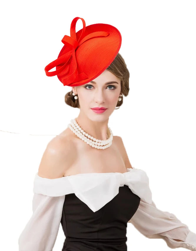 Elegant Fascinator Derby Hats For Women Ladies Church Formal Occasion Kentucky Wedding Cocktail Tea Party Pillbox Hat With Bow