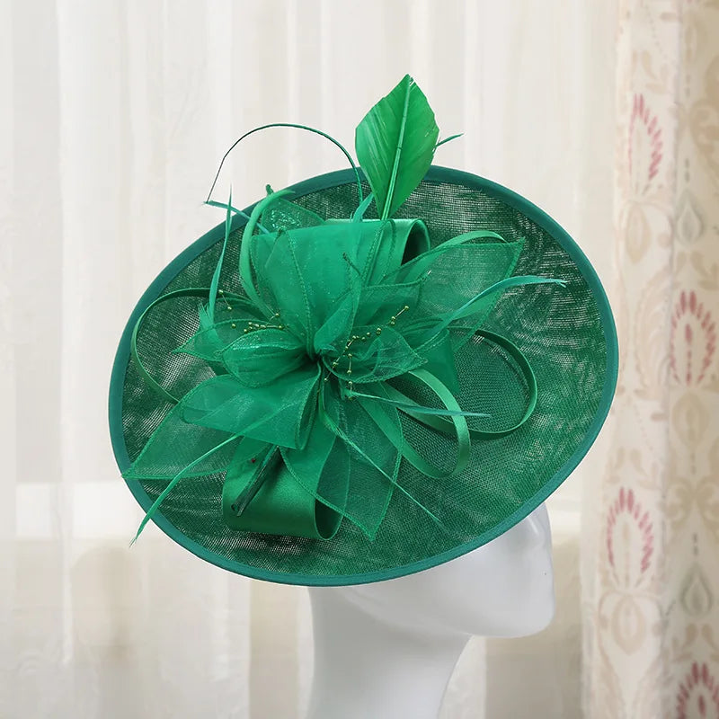Big Derby Fascinators For Women Elegant  Wedding Chapéu Fascinator de casamento Pillbox Cap Ladies Millinery Church Hats Ladies