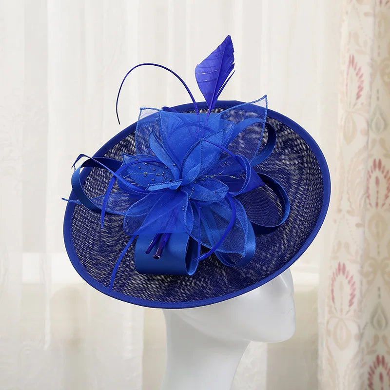 Big Derby Fascinators For Women Elegant  Wedding Chapéu Fascinator de casamento Pillbox Cap Ladies Millinery Church Hats Ladies