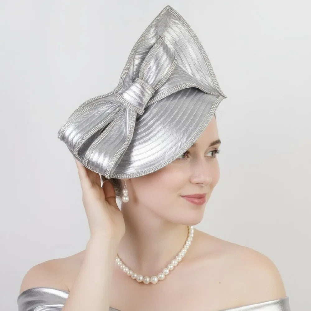 Retro Exquisite Vintage Fascinator Hat Elegant Sweet Bride Headdress Bowknot Hair Band Formal Hat Masquerade Hair Band Wedding