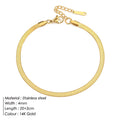 SUNIBI Stainless Steel Snake Chain Anklet for Women Summer Beach Gold Color Anklets Fashion Jewelry Dropshipping Wholesale