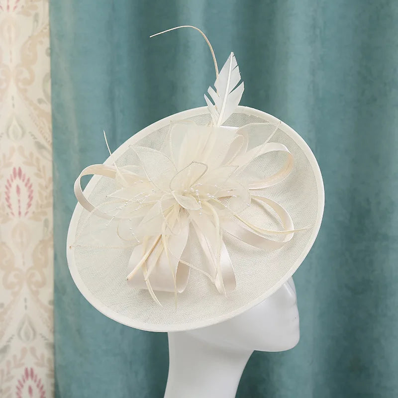 Big Derby Fascinators For Women Elegant  Wedding Chapéu Fascinator de casamento Pillbox Cap Ladies Millinery Church Hats Ladies