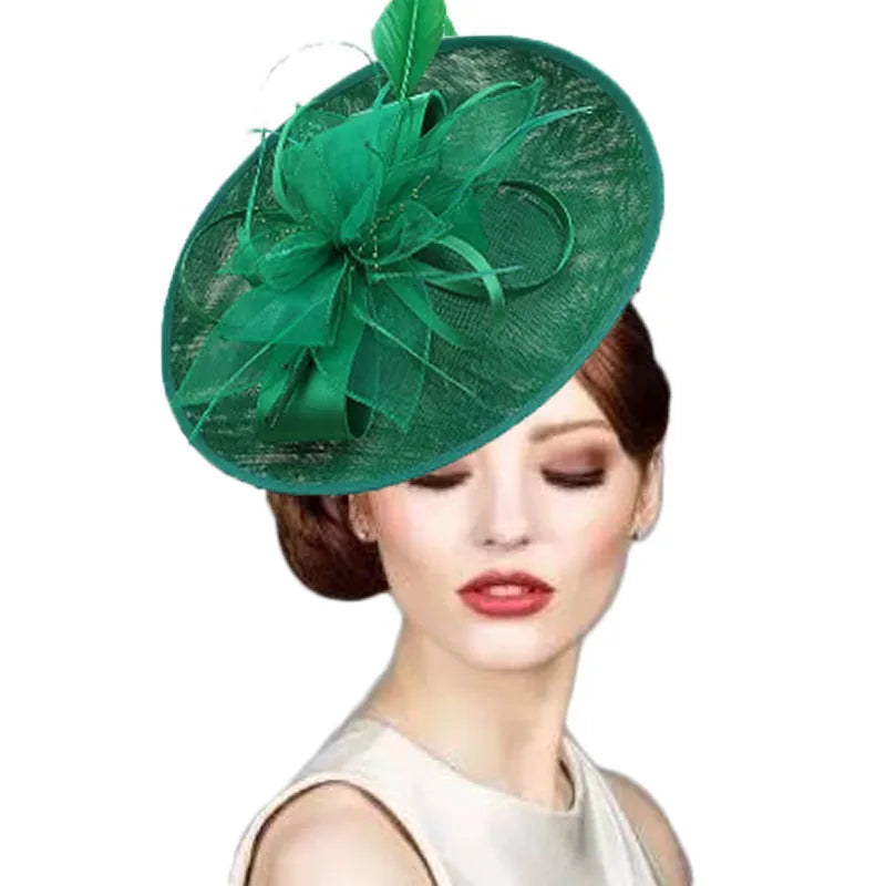 Big Derby Fascinators For Women Elegant  Wedding Chapéu Fascinator de casamento Pillbox Cap Ladies Millinery Church Hats Ladies
