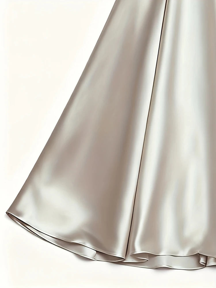 Spring/Autumn Collection: French-inspired Elegance Luxury-feel V-neck Long-sleeved Fitted Waist Dress Evening Gown for Banquets