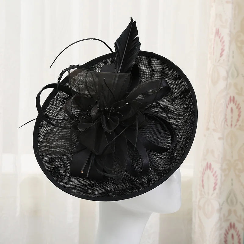 Big Derby Fascinators For Women Elegant  Wedding Chapéu Fascinator de casamento Pillbox Cap Ladies Millinery Church Hats Ladies